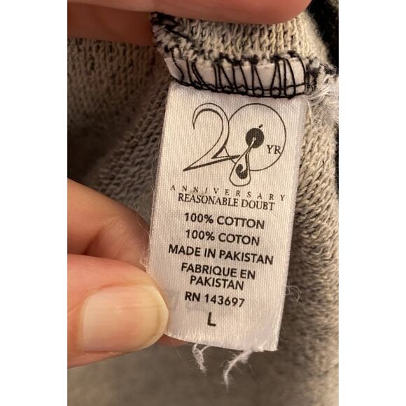 JAY Z REASONABLE DOUBT 20th Anniversary Tour Full Zip Hoodie Hip Hop Punk Sz L - Picture 8 of 10